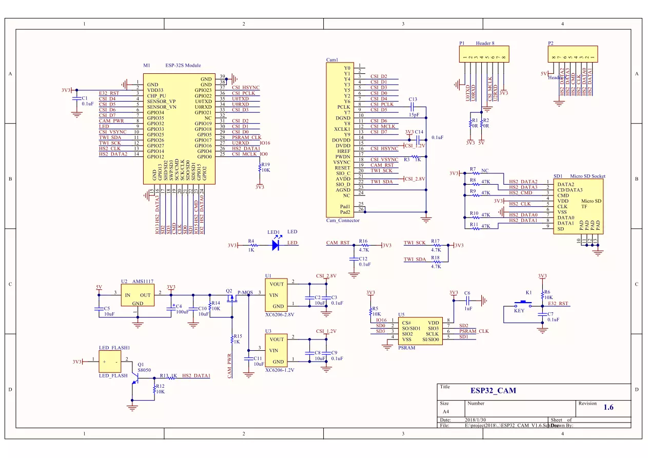 Принципова схема ESP32-CAM